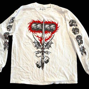 Heaviest Heavy Metal Shirt! Girls! Skulls! 2 Sided Graphics Long Sleeve Size XL
